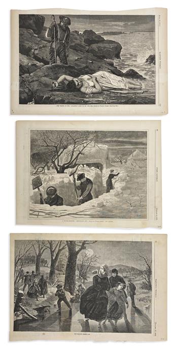 (WINSLOW HOMER.) Archive of approximately 300 nineteenth-century periodical leaves with illustrations after Winslow Homer.